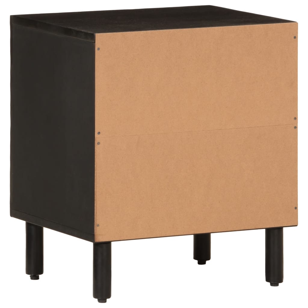 Nachttisch Schwarz 40x33x46 cm Massivholz Mango